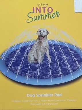 Dive into Summer Dog Sprinkler Pad Keep Your Pet Cool this Summer 59" Diameter